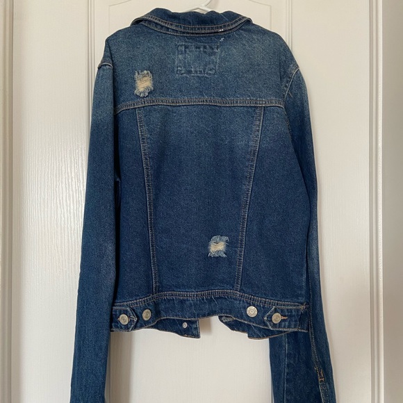 urban planet - dark blue button up jean jacket - Picture 2 of 3